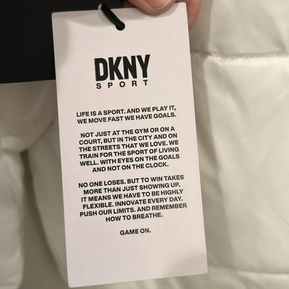 NWT DKNY Women's Sport Colorblock Logo Puffer W/Removeable Hood Down Alternative - Picture 13 of 13